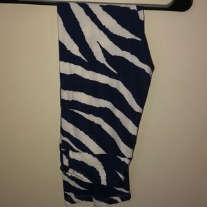 Blue zebra leggings